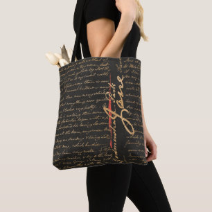 Jane Austen Handwriting Tote Bag Tasche