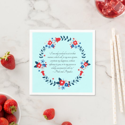 Jane Austen Happiness Quote, Pride and Prejudice Serviette (Beispiel)