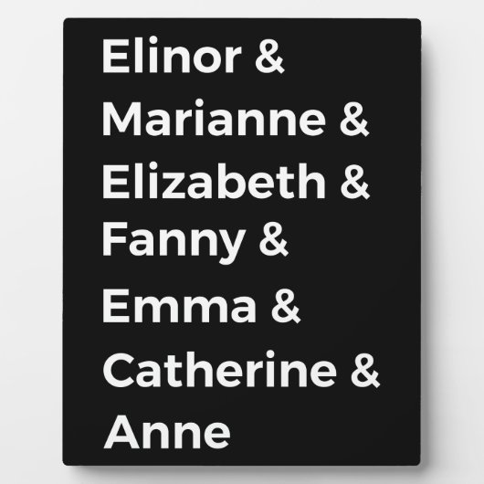 Jane Austen Heroines I Fotoplatte (Vorderseite)