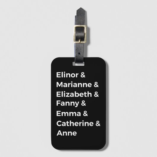 Jane Austen Heroines I Gepäckanhänger (Vorderseite Vertikal)