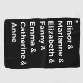 Jane Austen Heroines I Golfhandtuch (Horizontal)