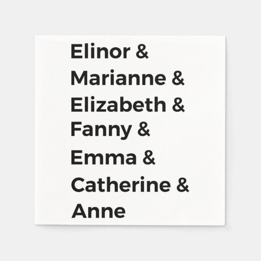 Jane Austen Heroines I Serviette (Vorderseite)