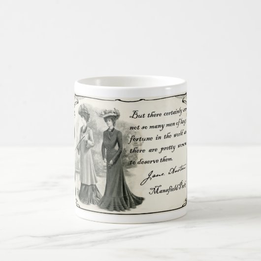 Jane Austen: Hübsche Frauen Kaffeetasse (Mittel)