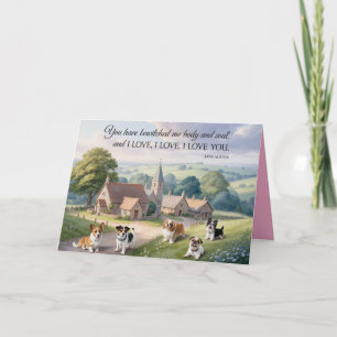 Jane-Austen-Hund-Valentinstagskarte 3 Feiertagskarte