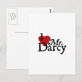 Jane Austen I LIEBE Darcy Postkarte (Vorne/Hinten)