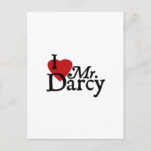 Jane Austen I LIEBE Darcy Postkarte (Vorderseite)