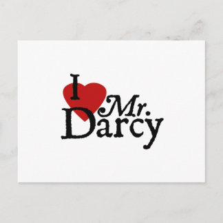 Jane Austen I LIEBE Darcy Postkarte