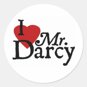 Jane Austen I LIEBE Darcy Runder Aufkleber