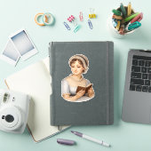 Jane Austen lesend Aufkleber (iPad Hülle)
