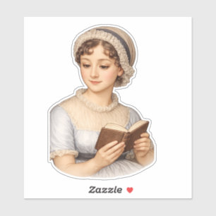 Jane Austen lesend Aufkleber