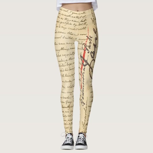 Jane Austen Letter Leggings (Vorderseite)