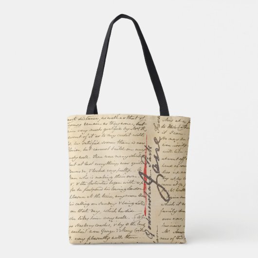 Jane Austen Letter Tasche (Rückseite)
