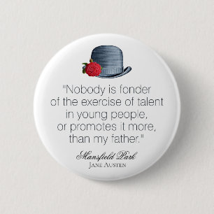 Jane Austen - Mein Vater - Vintager Hut Button