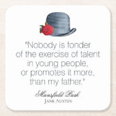 Jane Austen - Mein Vater - Vintager Hut Rechteckiger Pappuntersetzer (Vorderseite)