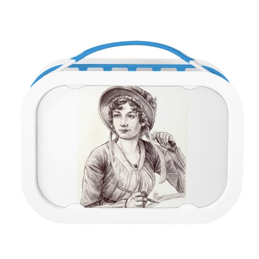 Jane Austen mit einem LächelnLunchbox Brotdose (Vorderseite)