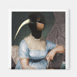 Jane Austen mit Vogelkopf Magnet
