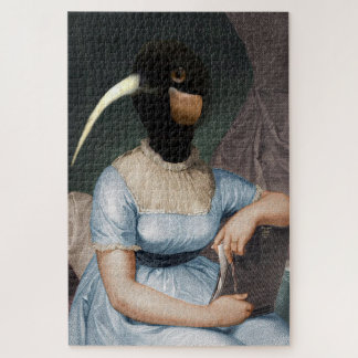 Jane Austen mit Vogelkopf Puzzle