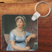 Jane Austen mit Vogelkopf Schlüsselanhänger (Rückseite)