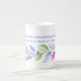 Jane Austen Motto Floral BONE CHINA Porzellantasse
