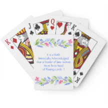 Jane Austen Motto Floral Classic Spielkarten