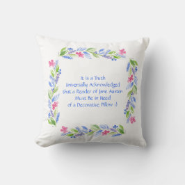Jane Austen Motto Floral Kissen