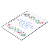 Jane Austen Motto Floral Spiral Notizblock (Linke Seite)
