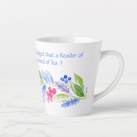 Jane Austen Motto Floral Tasse (Rechts)