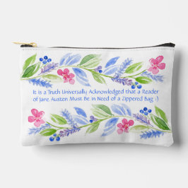 Jane Austen Motto Floral Zubehörtasche