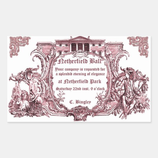 Jane Austen: Netherfield Ball Sticker (Vorderseite)