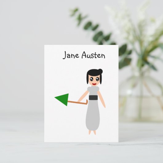 Jane Austen Niedlich Postkarte (Stehend Vorderseite)