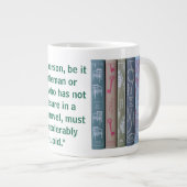 Jane Austen Novel Quote (green) Jumbo-Tasse (Vorderseite Rechts)