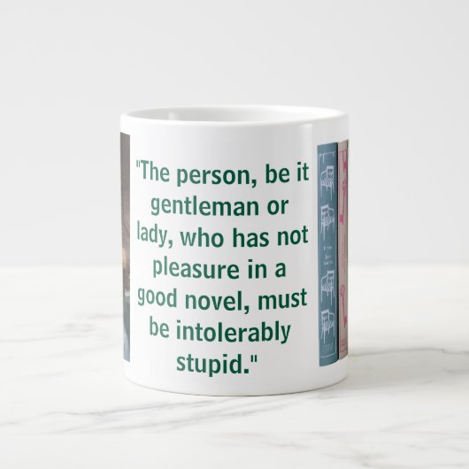 Jane Austen Novel Quote (green) Jumbo-Tasse (Vorderseite)