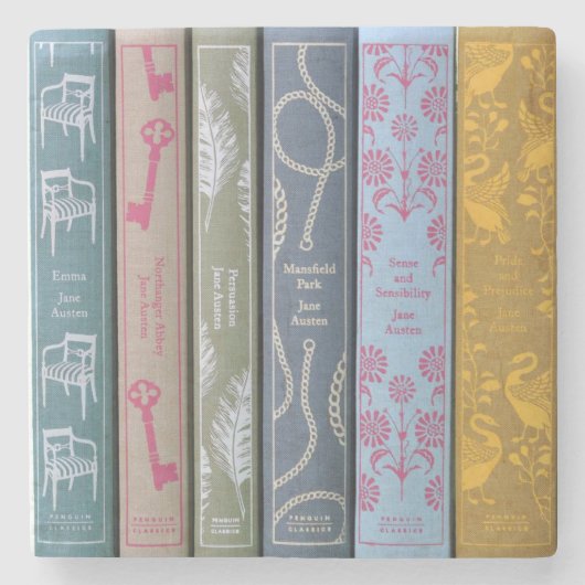 Jane Austen Novels Steinuntersetzer (Vorderseite)