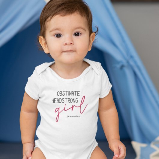 Jane Austen Obstinate Girl Quote Baby Strampler