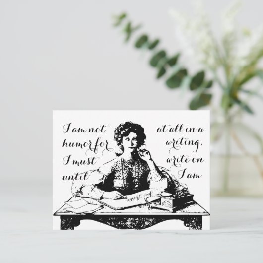 Jane Austen "On Writing" Zitat Postcard Postkarte (Stehend Vorderseite)
