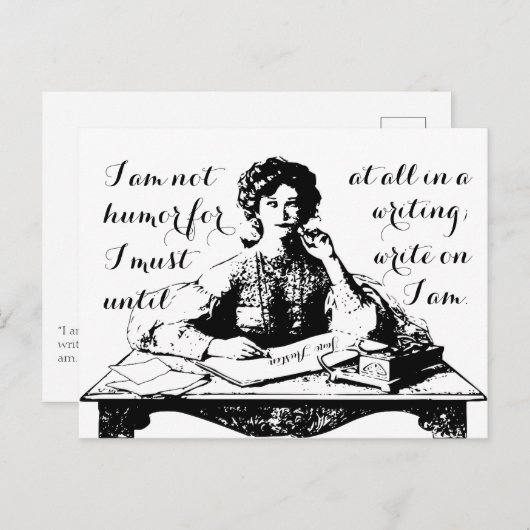 Jane Austen "On Writing" Zitat Postcard Postkarte (Vorne/Hinten)