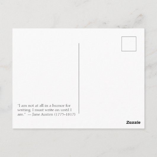 Jane Austen "On Writing" Zitat Postcard Postkarte (Rückseite)