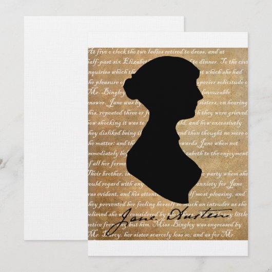 Jane Austen Page Silhouette (Vorne/Hinten)