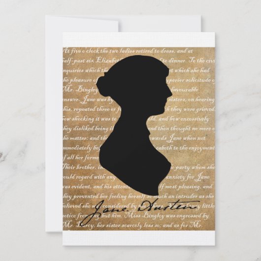 Jane Austen Page Silhouette (Vorderseite)