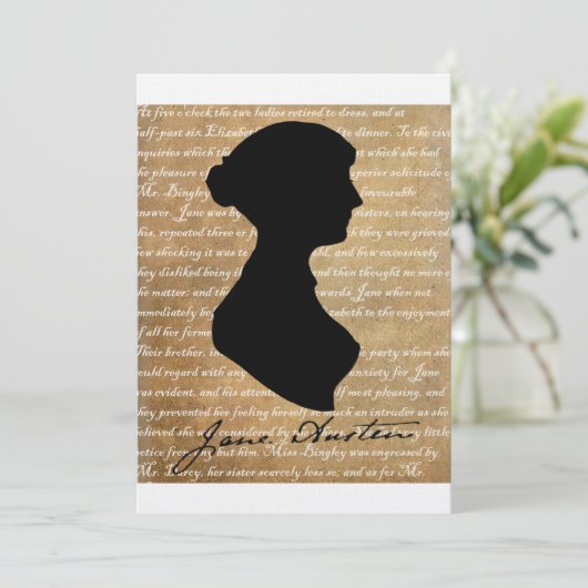 Jane Austen Page Silhouette (Stehend Vorderseite)