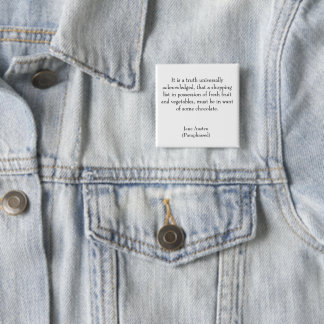 Jane Austen Paraphrasierte Einkaufstasche Button