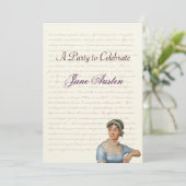Jane Austen Party Geburtstagsfeier Quotes Einladung (Stehend Vorderseite)