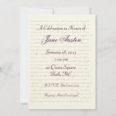 Jane Austen Party Geburtstagsfeier Quotes Einladung (Rückseite)