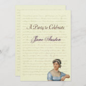 Jane Austen Party Geburtstagsfeier Quotes Einladung (Vorne/Hinten)