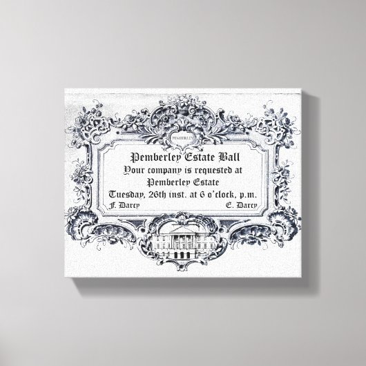 Jane Austen: Pemberley Anwesen Ball Leinwanddruck (Vorderseite)