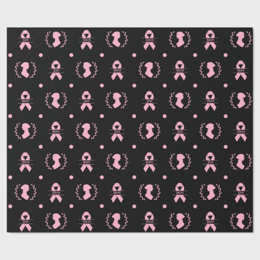 Jane Austen Pink Ribbon Wrapping Paper Geschenkpapier (Saum)