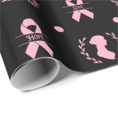 Jane Austen Pink Ribbon Wrapping Paper Geschenkpapier (Rolleneckpunkt)