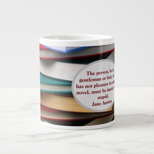 Jane Austen pleasure of novel Jumbo-Tasse (Vorderseite)