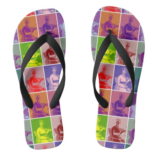 Jane Austen Pop Art bunt Badesandalen (Fußbett)