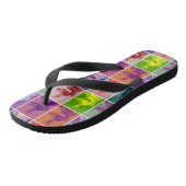 Jane Austen Pop Art bunt Badesandalen (Schrägansicht)